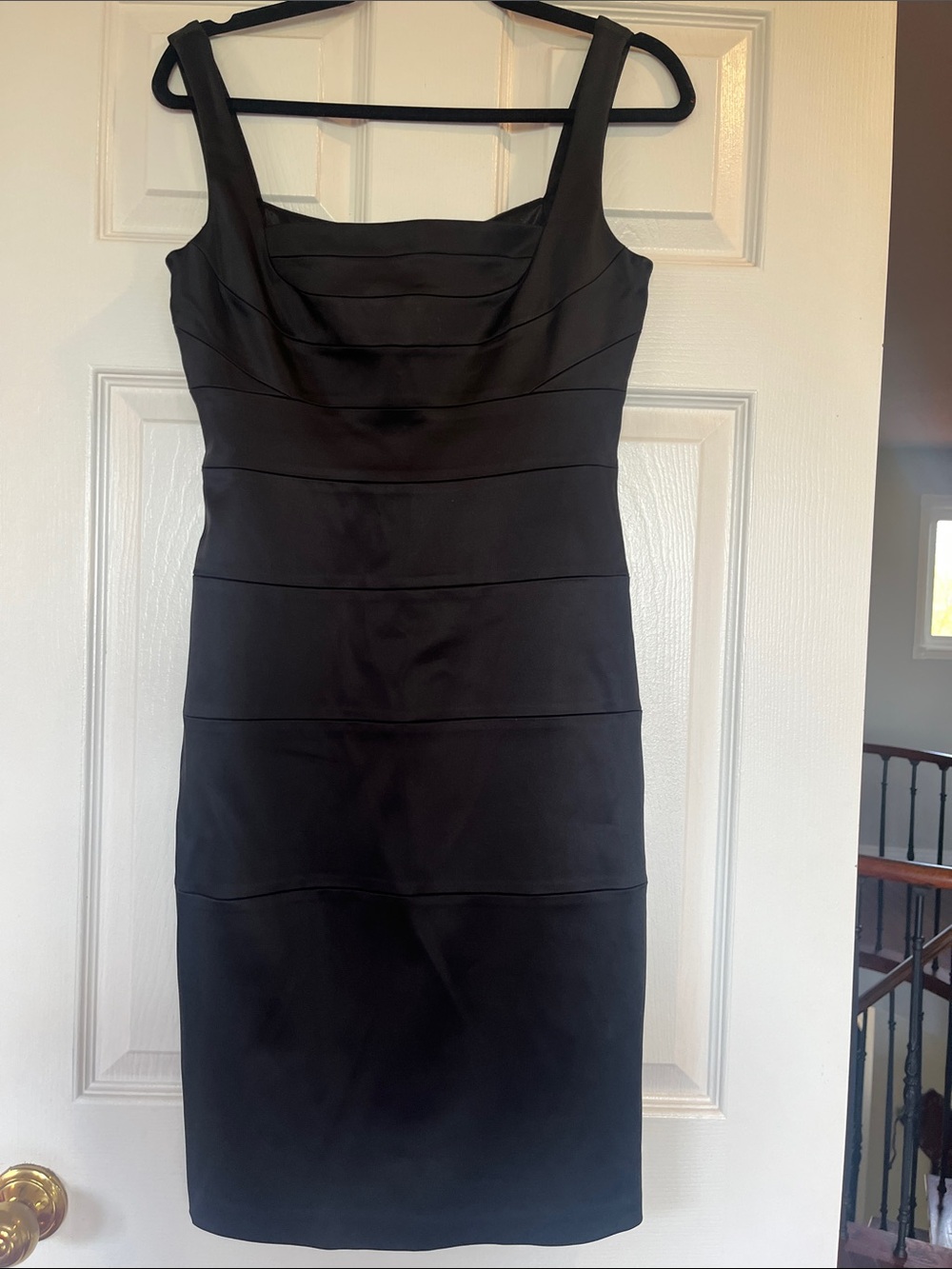 Jax Black Sleeveless Midi Sheath Dress US 6